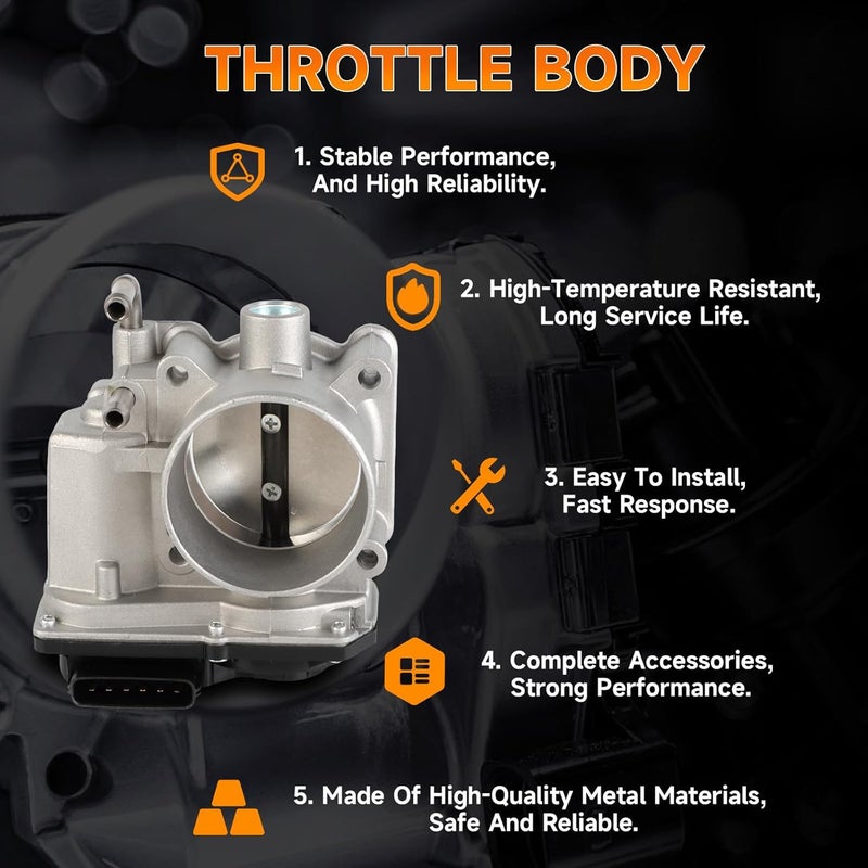 DINGKA 16119-3TA0A Electronic Throttle Body Fits for Nissan Altima 13-18/ Frontier 05-19/ Rogue 14-19/ Rogue Select 14-15 2.5L l4 DOHC OE 16119-EA000 16119-EA00A 16119-EA00B 16119-EA00C 16119-EA00D - Image 5